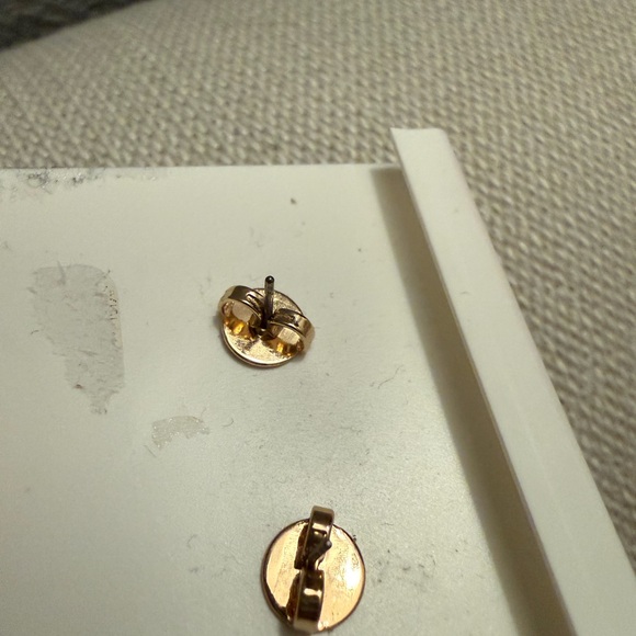 Tory Burch Pink and Gold Floral Studs - Picture 4 of 4